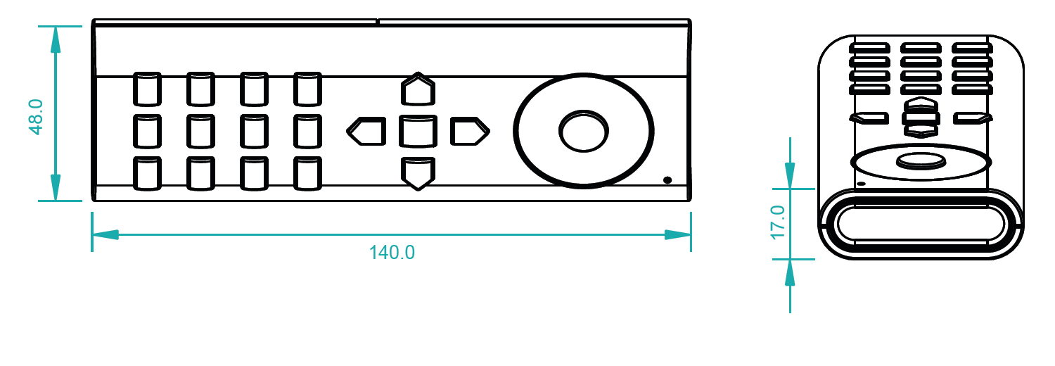 Sunricher RF 6-zónový dotykový CCT LED ovladač DIM10 (SR-2819CCT)-Technický výkres