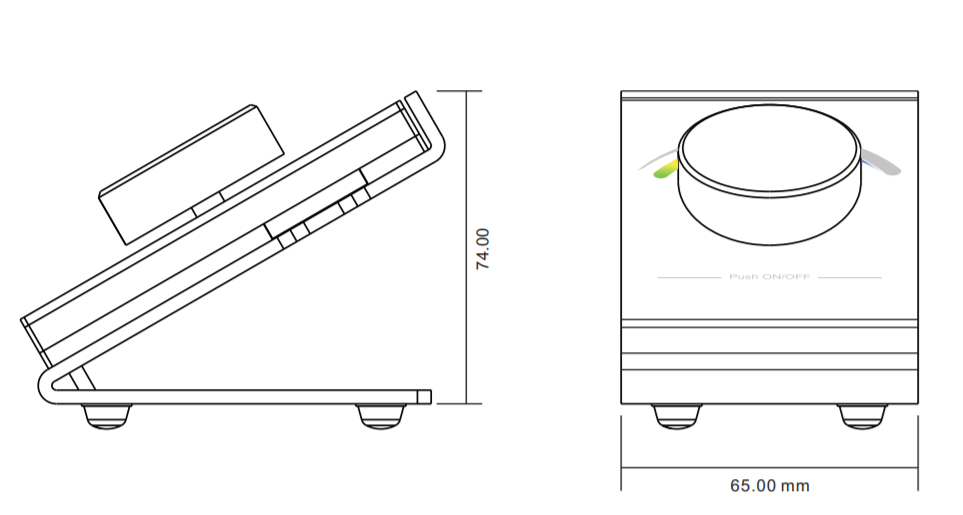 Sunricher RF RGB LED stolní ovladač - DIM10 (SR-2836DRGB)-Technický výkres