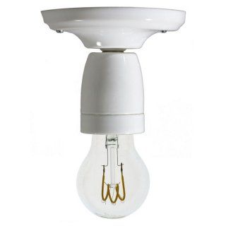 retro porcelánová lampa v bílé